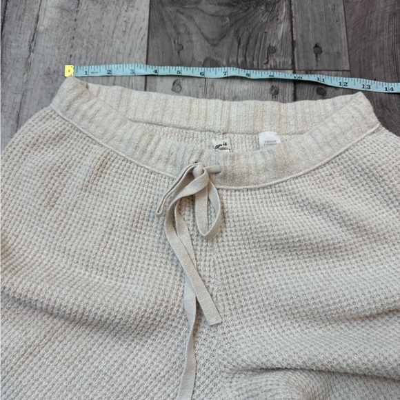 Aerie Joggers Womens Small Cream Cotton Waffle Knit Lounge Pants Minimalist - Picture 4 of 8